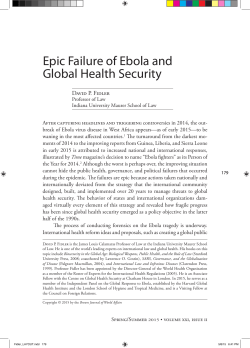 Epic Failure of Ebola and Global Health Security