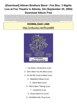 Fox Box: 3 Nights Live at Fox Theatre in Atlanta