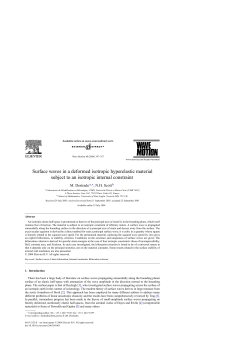 Surface waves in a deformed isotropic hyperelastic material subject