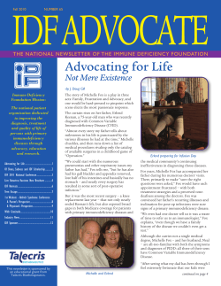 Advocating for Life - Immune Deficiency Foundation