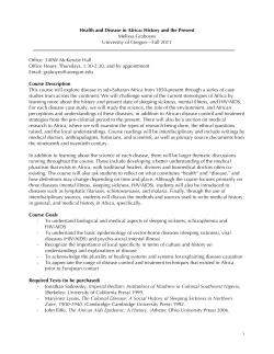 Health and Disease in Africa - University of Oregon
