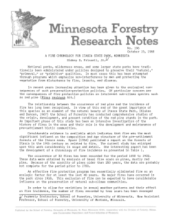 A Fire Chronology for Itasca State Park, Minnesota