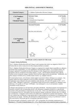 C5 Aliphatic Hydrocarbon Solvents Category SIAP