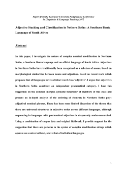 Adjective Stacking and Classification in Nothern Sotho