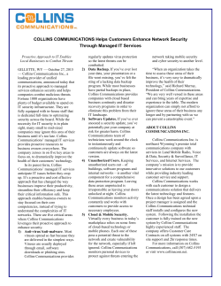 COLLINS COMMUNICATIONS Helps Customers Enhance Network