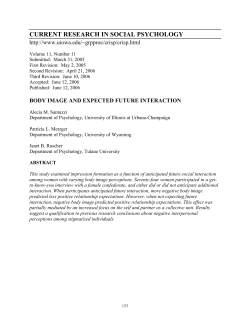 CURRENT RESEARCH IN SOCIAL PSYCHOLOGY