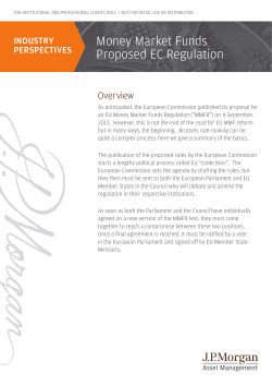Money Market Funds Proposed EC Regulation