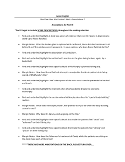 Junior English One Flew Over the Cuckoo`s Nest