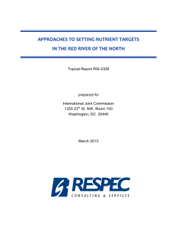 approaches to setting nutrient targets in the red river of the north