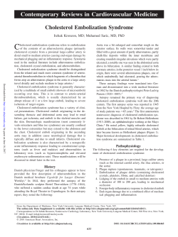 Contemporary Reviews in Cardiovascular Medicine