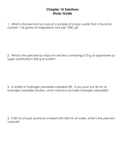 Chapter 15 Solutions Study Guide