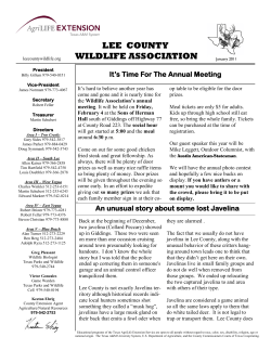 2011 January Newsletter - AgriLife Extension County Offices