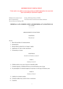 CRIMINAL LAW (CODIFICATION AND REFORM) ACT [CHAPTER 9