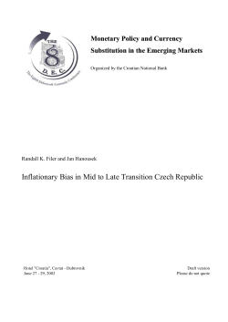 Inflationary Bias in Mid to Late Transition Czech Republic