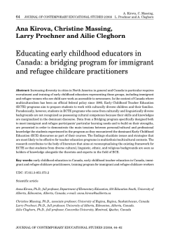 Educating early childhood educators in Canada: a bridging program