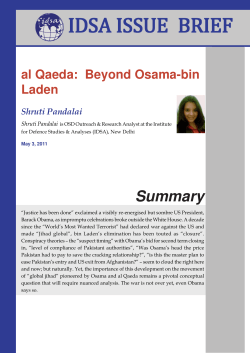 al Qaeda: Beyond Osama-bin Laden - Institute for Defence Studies
