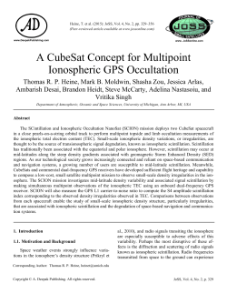 A CubeSat Concept for Multipoint Ionospheric GPS Occultation