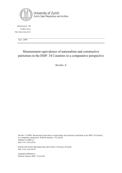 Measurement Equivalence of Nationalism and Constructive