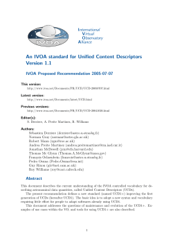 An IVOA standard for Unified Content Descriptors Version 1.1