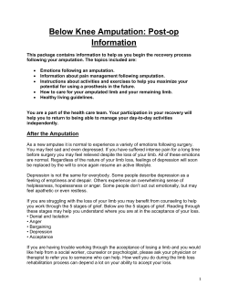 Below Knee Amputation: Post-op Information
