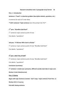 Research simulation task: 5 paragraph essay format 16 Para. 1