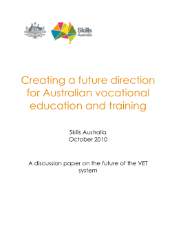 Creating a future direction for Australian vocational