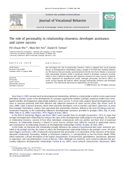 The role of personality in relationship closeness, developer