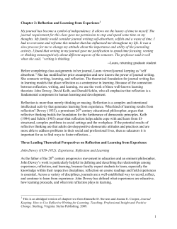 Chapter 2: Reflection and Learning from Experience1