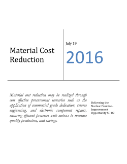 Material Cost Reduction - Nuclear Energy Institute