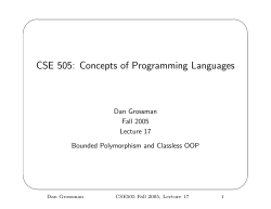 CSE 505: Concepts of Programming Languages