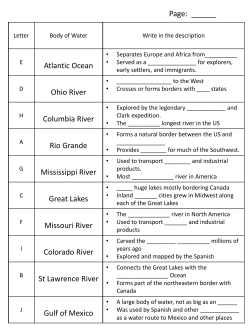 Atlantic Ocean Ohio River Columbia River Rio Grande Mississippi