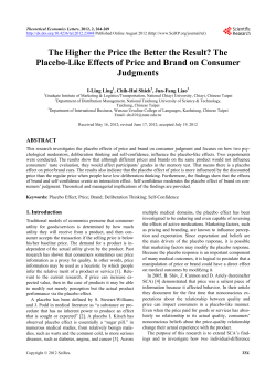 The Higher the Price the Better the Result? The Placebo