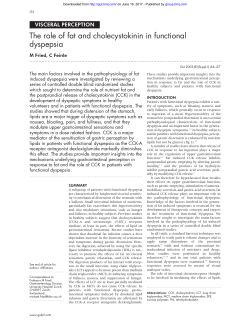 The role of fat and cholecystokinin in functional dyspepsia