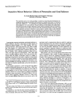Impulsive Motor Behavior: Effects of Personality and Goal Salience
