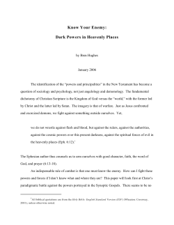 Know Your Enemy: Dark Powers in Heavenly Places