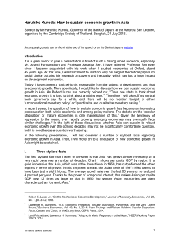 Haruhiko Kuroda: How to sustain economic growth in Asia