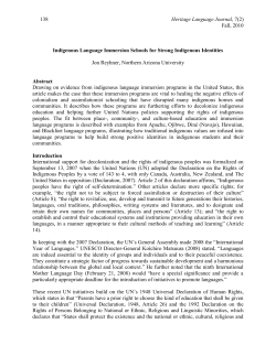 Indigenous Language Immersion Schools for Strong