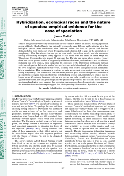 Hybridization, ecological races and the nature of species: empirical