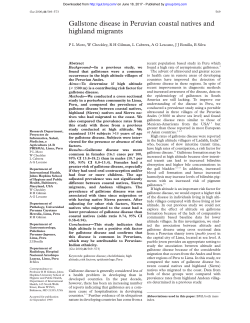 Gallstone disease in Peruvian coastal natives and highland