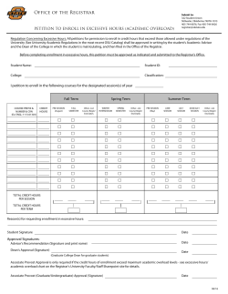 Petition to Enroll in Excessive Hours