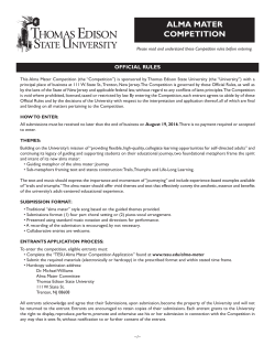 Alma Mater Competition Rules - Thomas Edison State University