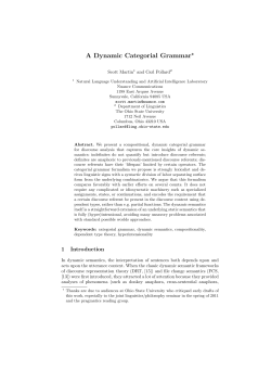 A Dynamic Categorial Grammar