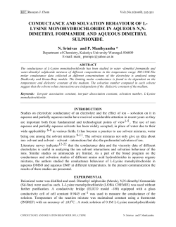 conductance and solvation behaviour of l