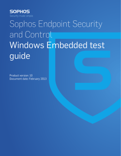 Sophos Endpoint Security and Control Windows Embedded test guide