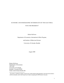 Economic and Demographic Determinants of the Electoral Vote for