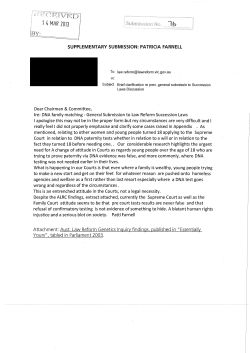 supplementary submission: patricia farnell