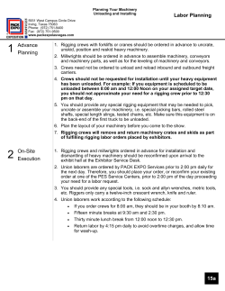 Rigging Information / Labor Planning