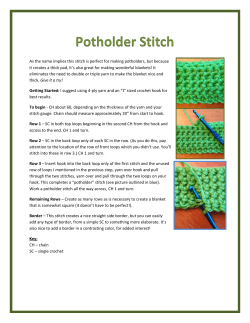 Potholder Stitch - Comfort for Critters