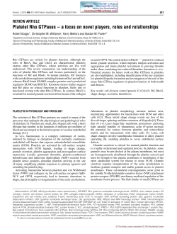 Platelet Rho GTPases &ndash; a focus on novel