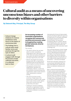 Cultural audit as a means of uncovering unconscious biases and